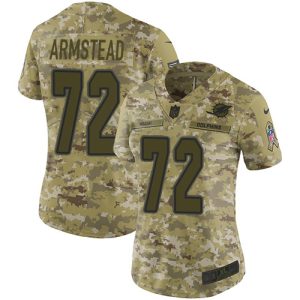 Dolphins #72 Terron Armstead Camo Women's Stitched NFL Limited 2018 Salute To Service Jersey