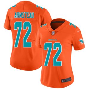 dolphins #72 terron armstead orange women's stitched nfl limited inverted legend wholesale jersey