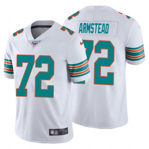 wholesale Dolphins #72 Terron Armstead White Alternate Men's Stitched NFL 100th Season Vapor Untouchable Limited Jersey