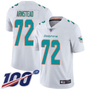 Dolphins #72 Terron Armstead White Men's Stitched NFL 100th Season Vapor Limited Jersey