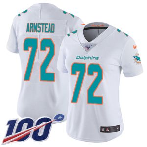 cheap Dolphins #72 Terron Armstead White Women's Stitched NFL 100th Season Vapor Untouchable Limited Jersey