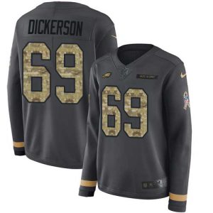 eagles #69 landon dickerson anthracite salute to service women's stitched nfl limited therma long sleeve cheap jersey