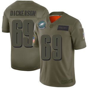 Eagles #69 Landon Dickerson Camo Men's Stitched NFL Limited 2019 Salute To Service Jersey