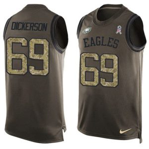 Eagles #69 Landon Dickerson Green Men's Stitched NFL Limited Salute To Service Tank Top Jersey