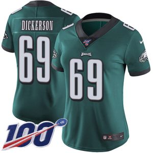 wholesale Eagles #69 Landon Dickerson Green Team Color Women's Stitched NFL 100th Season Vapor Untouchable Limited Jersey