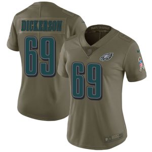 Eagles #69 Landon Dickerson Olive Women's Stitched NFL Limited 2017 Salute To Service Jersey