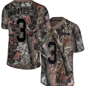 Falcons #3 Jessie Bates Camo Stitched Youth NFL Limited Rush Realtree Jersey