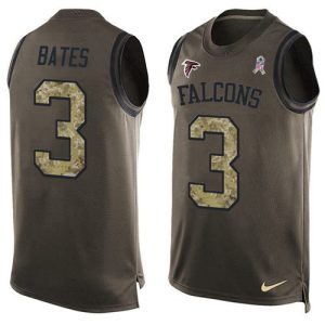 cheap Falcons #3 Jessie Bates Green Men's Stitched NFL Limited Salute To Service Tank Top Jersey