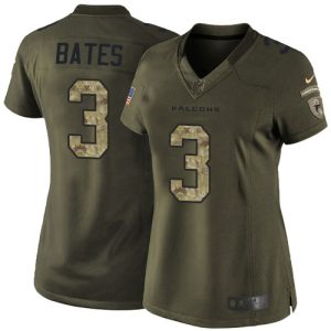 Falcons #3 Jessie Bates Green Stitched Women's NFL Limited 2015 Salute to Service Jersey