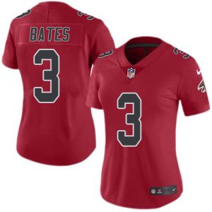 cheap Falcons #3 Jessie Bates Red Stitched Women's NFL Limited Rush Jersey