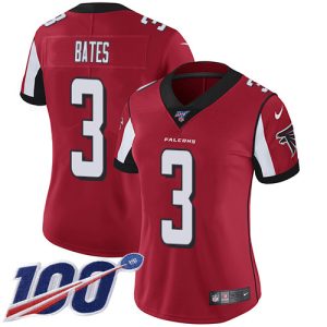 falcons #3 jessie bates red team color stitched women's nfl 100th season vapor untouchable limited cheap jersey