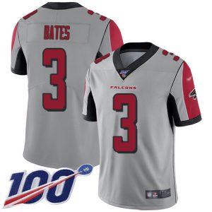 Falcons #3 Jessie Bates Silver Men's Stitched NFL Limited Inverted Legend 100th Season Jersey