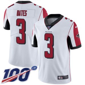 Falcons #3 Jessie Bates White Men's Stitched NFL 100th Season Vapor Untouchable Limited Jersey