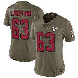 Falcons #63 Chris Lindstrom Olive Stitched Women's NFL Limited 2017 Salute To Service Jersey