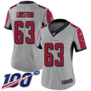 falcons #63 chris lindstrom silver stitched women's nfl limited inverted legend 100th season cheap jersey