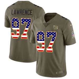 cheap Giants #97 Dexter Lawrence Olive/USA Flag Men's Stitched NFL Limited 2017 Salute To Service Jersey