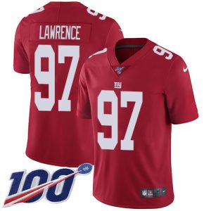 giants #97 dexter lawrence red alternate men's stitched nfl 100th season vapor untouchable limited cheap jersey