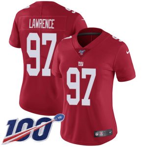 Giants #97 Dexter Lawrence Red Alternate Women's Stitched NFL 100th Season Vapor Untouchable Limited Jersey