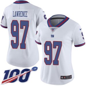 Giants #97 Dexter Lawrence White Women's Stitched NFL Limited Rush 100th Season Jersey