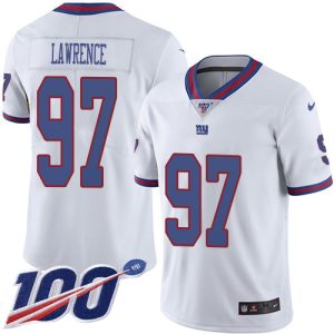 Giants #97 Dexter Lawrence White Youth Stitched NFL Limited Rush 100th Season Jersey