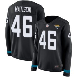 jaguars #46 ross matiscik black team color women's stitched nfl limited therma long sleeve wholesale jersey