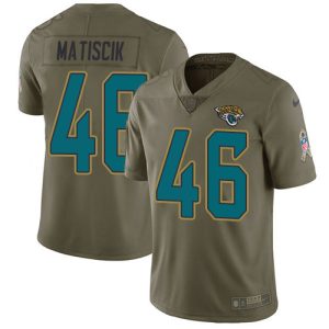 wholesale Jaguars #46 Ross Matiscik Olive Men's Stitched NFL Limited 2017 Salute to Service Jersey