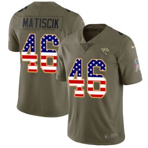 jaguars #46 ross matiscik olive/usa flag youth stitched nfl limited 2017 salute to service wholesale jersey