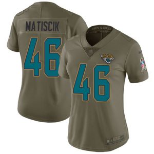 wholesale Jaguars #46 Ross Matiscik Olive Women's Stitched NFL Limited 2017 Salute To Service Jersey