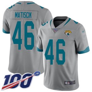 Jaguars #46 Ross Matiscik Silver Men's Stitched NFL Limited Inverted Legend 100th Season Jersey