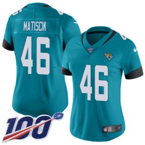 wholesale Jaguars #46 Ross Matiscik Teal Green Alternate Women's Stitched NFL 100th Season Vapor Untouchable Limited Jersey