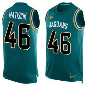 cheap Jaguars #46 Ross Matiscik Teal Green Team Color Men's Stitched NFL Limited Tank Top Jersey