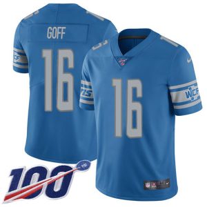 cheap Lions #16 Jared Goff Blue Team Color Men's Stitched NFL 100th Season Vapor Untouchable Limited Jersey