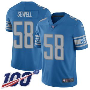 lions #58 penei sewell blue team color youth stitched nfl 100th season vapor untouchable limited cheap jersey