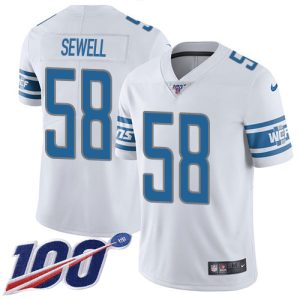 cheap Lions #58 Penei Sewell White Youth Stitched NFL 100th Season Vapor Untouchable Limited Jersey