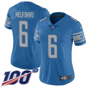 lions #6 ifeatu melifonwu blue team color women's stitched nfl 100th season vapor untouchable limited cheap jersey