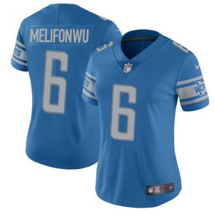 cheap Lions #6 Ifeatu Melifonwu Blue Team Color Women's Stitched NFL Vapor Untouchable Limited Jersey