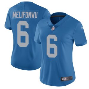 Lions #6 Ifeatu Melifonwu Blue Throwback Women's Stitched NFL Vapor Untouchable Limited Jersey