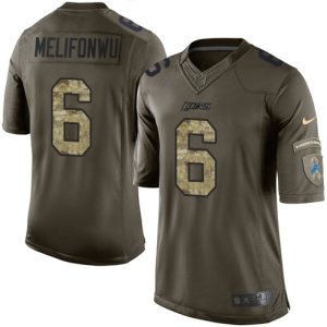 lions #6 ifeatu melifonwu green men's stitched nfl limited 2015 salute to service cheap jersey