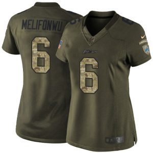 lions #6 ifeatu melifonwu green women's stitched nfl limited 2015 salute to service cheap jersey