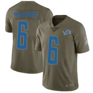 wholesale Lions #6 Ifeatu Melifonwu Olive Men's Stitched NFL Limited 2017 Salute To Service Jersey