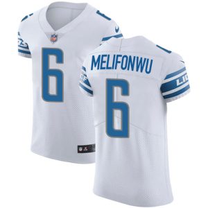 lions #6 ifeatu melifonwu white men's stitched nfl new elite cheap jersey