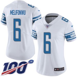 lions #6 ifeatu melifonwu white women's stitched nfl 100th season vapor untouchable limited cheap jersey