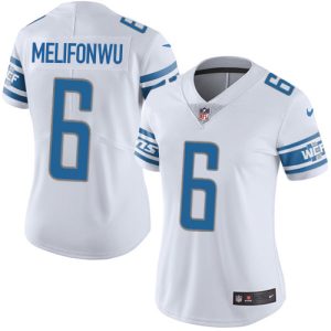 cheap Lions #6 Ifeatu Melifonwu White Women's Stitched NFL Vapor Untouchable Limited Jersey