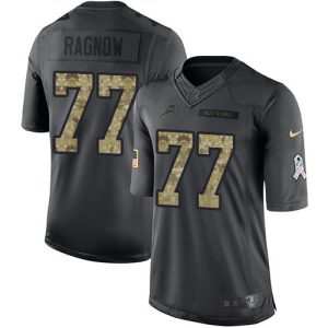 lions #77 frank ragnow black men's stitched nfl limited 2016 salute to service cheap jersey