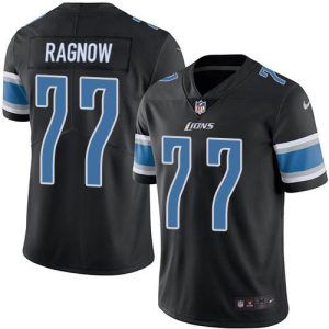 lions #77 frank ragnow black men's stitched nfl limited rush cheap jersey