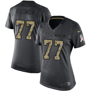 lions #77 frank ragnow black women's stitched nfl limited 2016 salute to service cheap jersey