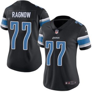 lions #77 frank ragnow black women's stitched nfl limited rush wholesale jersey