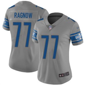 lions #77 frank ragnow gray women's stitched nfl limited inverted legend cheap jersey