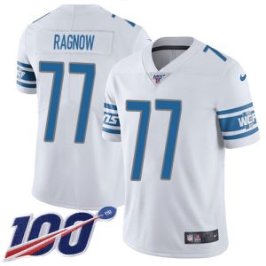 cheap Lions #77 Frank Ragnow White Men's Stitched NFL 100th Season Vapor Untouchable Limited Jersey