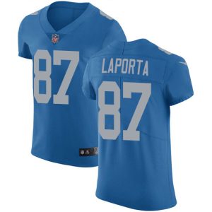 Lions #87 Sam LaPorta Blue Throwback Men's Stitched NFL Vapor Untouchable Elite Jersey